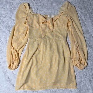 Puff-Sleeve Dress with Bow NWOT